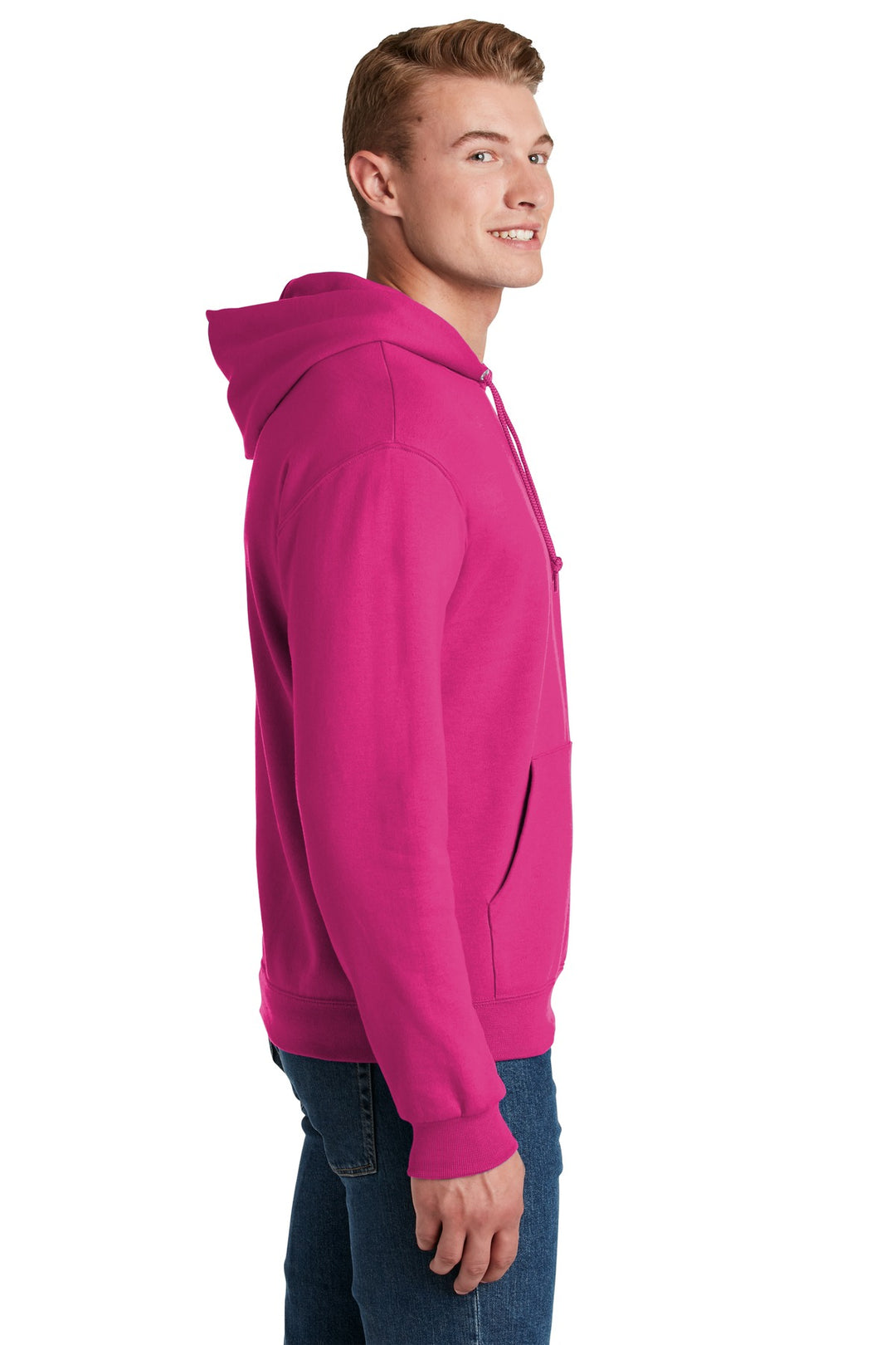 Cyber Pink Jerzees NuBlend Pullover Hooded Sweatshirt. 996M