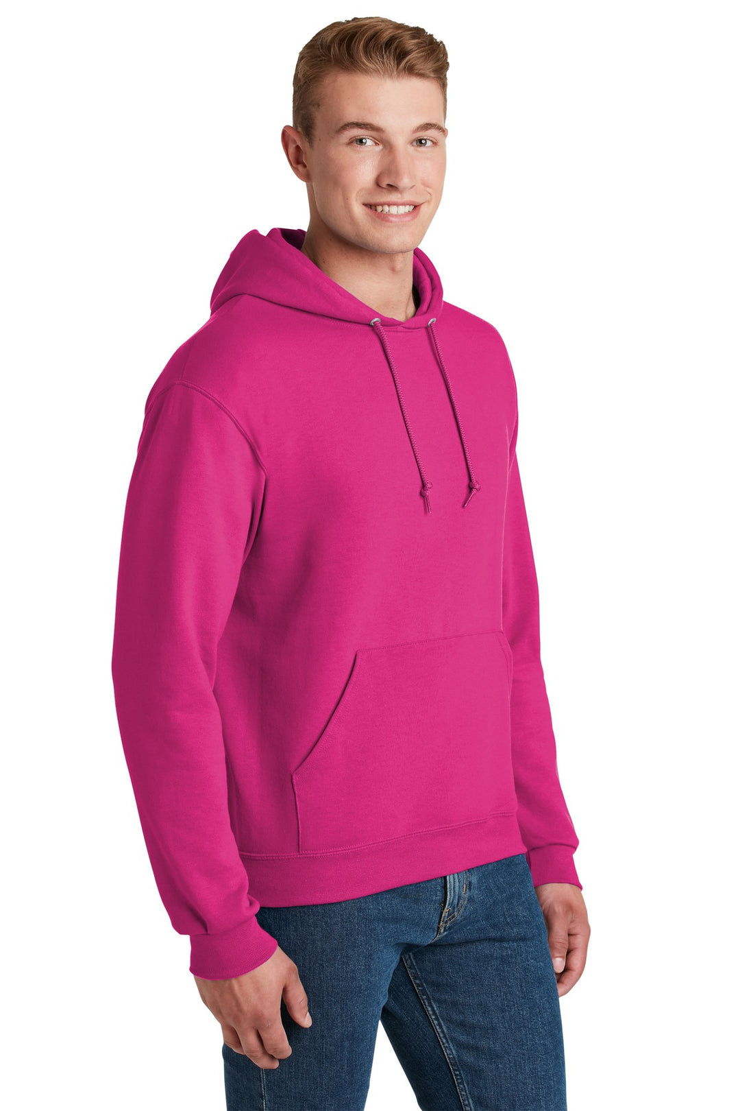 Cyber Pink Jerzees NuBlend Pullover Hooded Sweatshirt. 996M