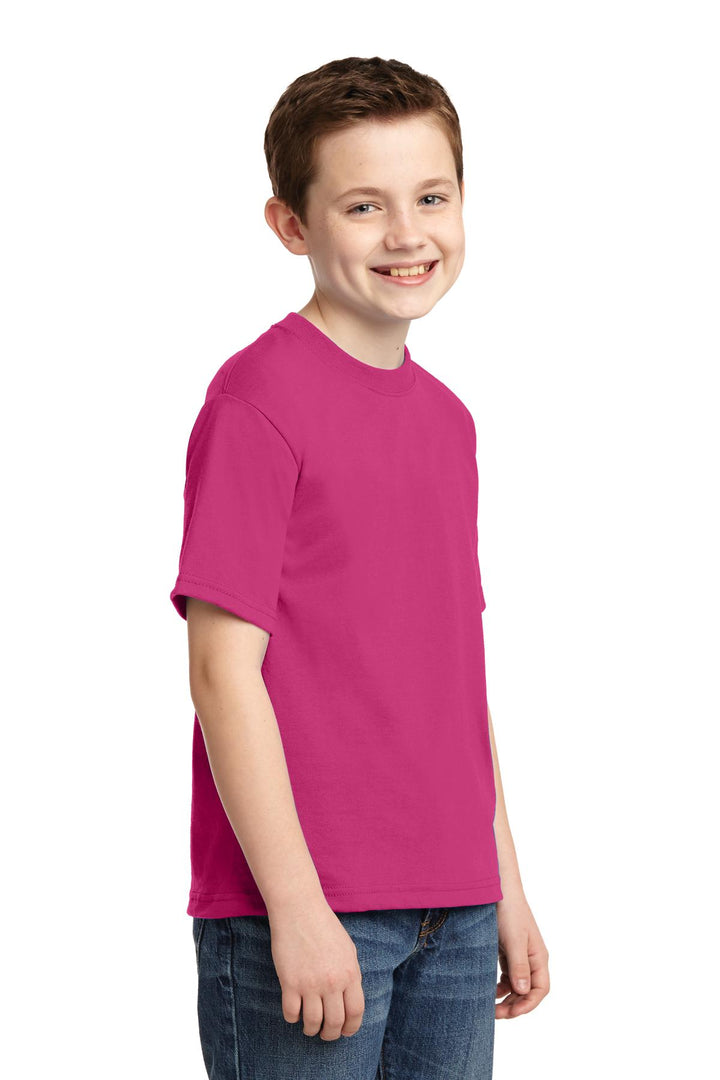 Cyber Pink Jerzees - Youth Dri-Power 50/50 Cotton/Poly T-Shirt. 29B