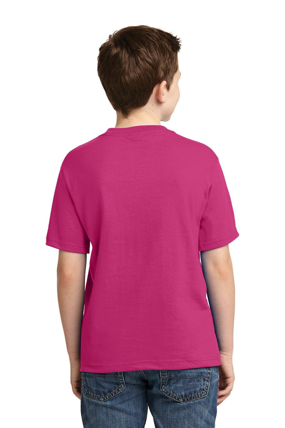 Cyber Pink Jerzees - Youth Dri-Power 50/50 Cotton/Poly T-Shirt. 29B
