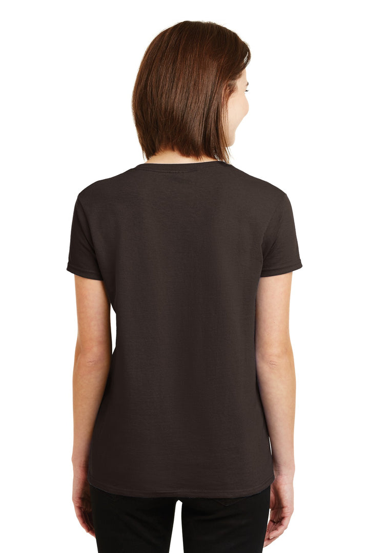 Dark Chocolate Gildan Women's Ultra Cotton 100% US Cotton T-Shirt. 2000L