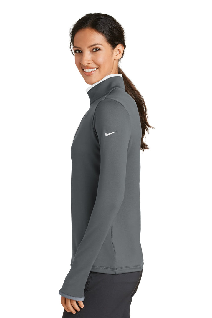 Dark Grey/Wht Nike Women's Dri-FIT Stretch 1/2-Zip Cover-Up. 779796