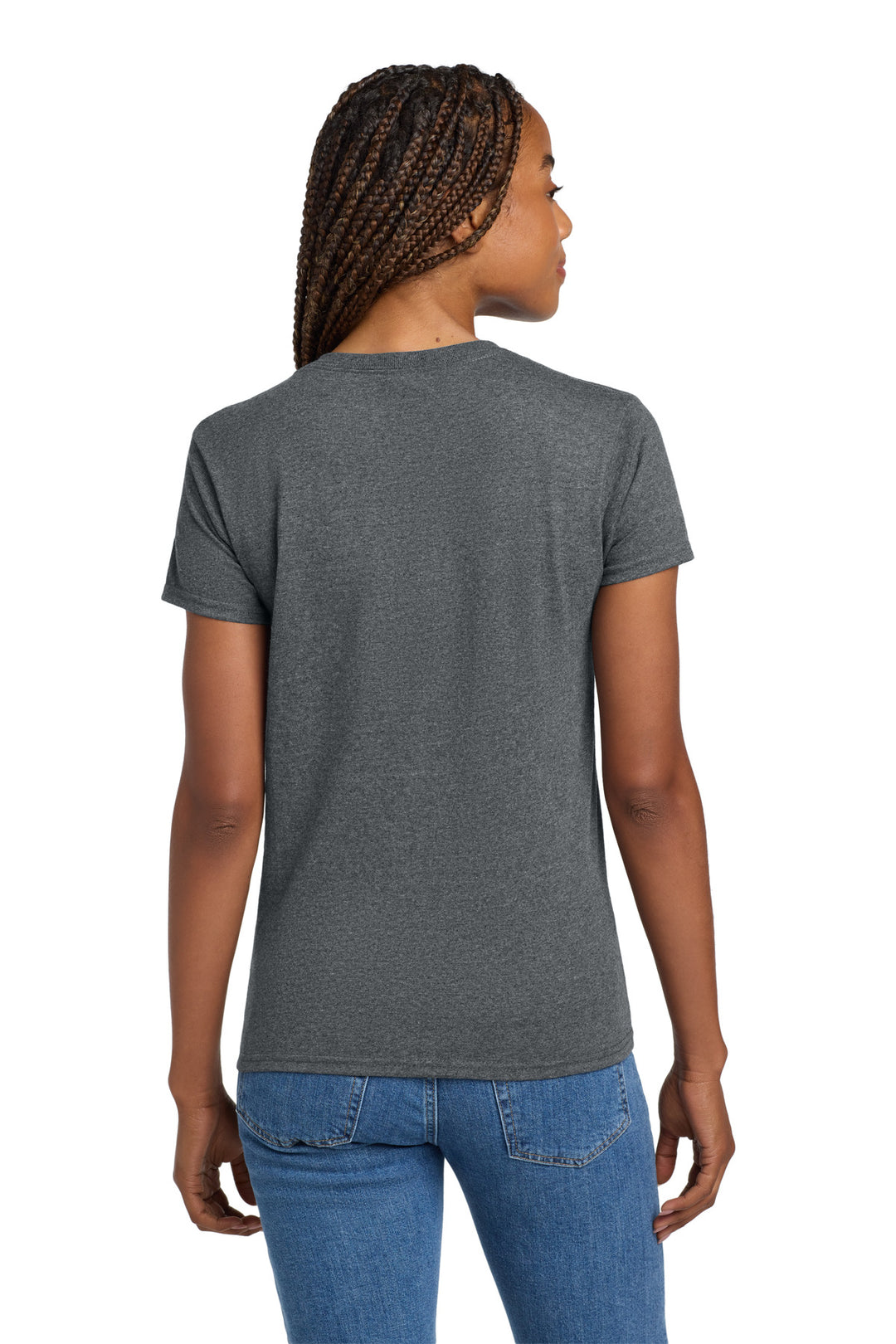 Dark Heather Gildan Women's Ultra Cotton 100% US Cotton T-Shirt. 2000L