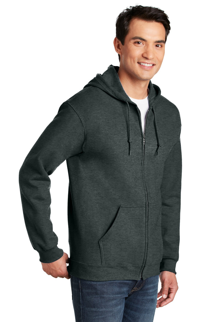 Dark Hthr Grey Gildan - Heavy Blend Full-Zip Hooded Sweatshirt. 18600