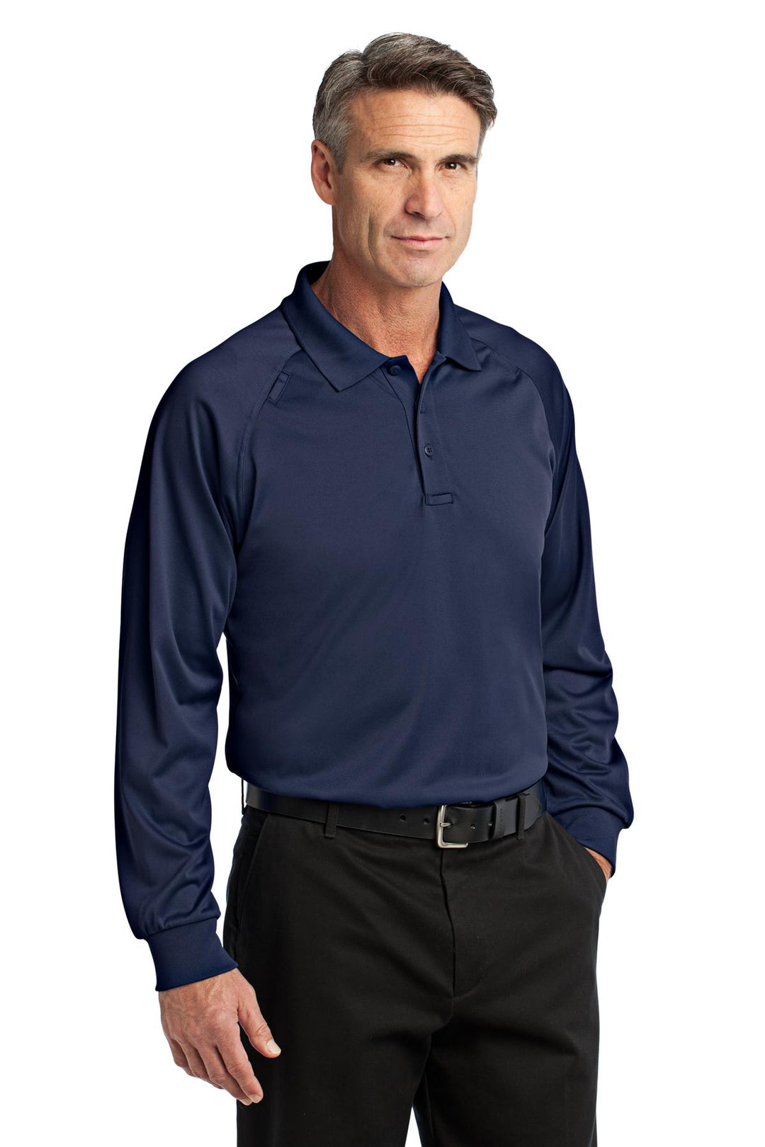 Dark Navy CornerStone - Select Long Sleeve Snag-Proof Tactical Polo. CS410LS