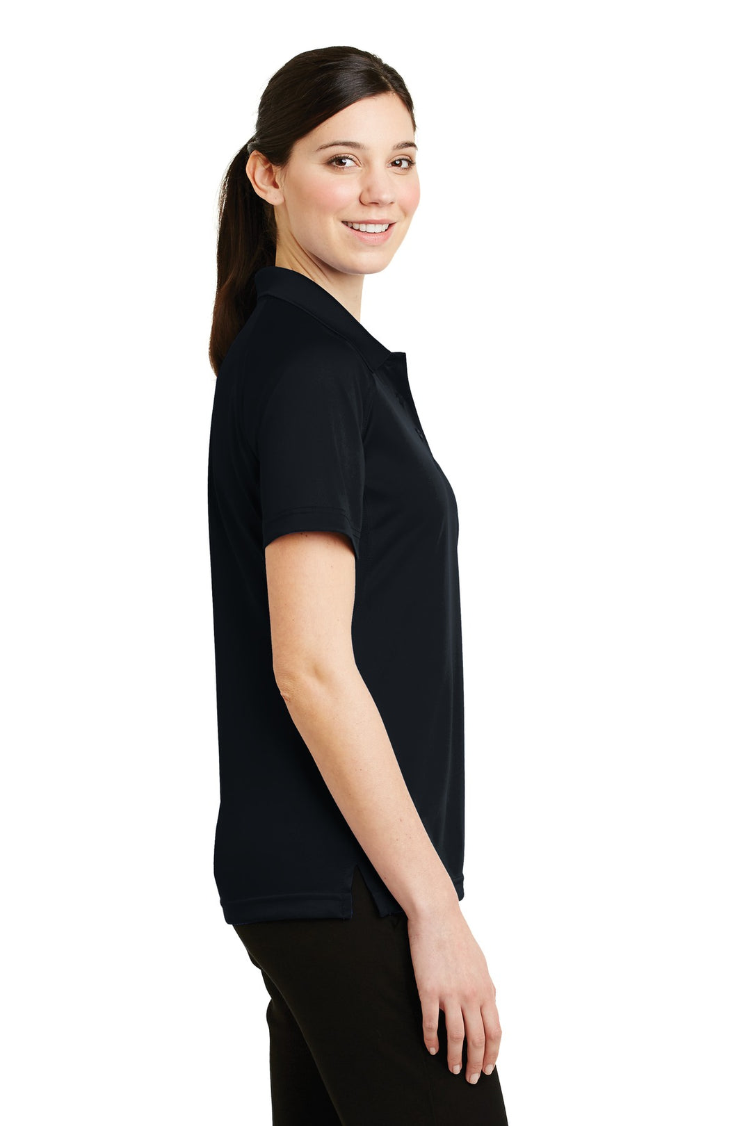 Dark Navy CornerStone Women's Select Snag-Proof Tactical Polo. CS411