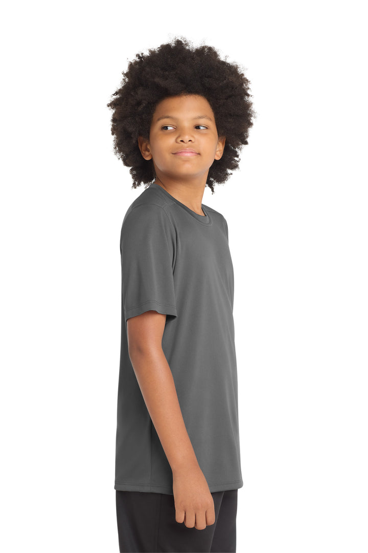 Dark Smoke Gry Sport-Tek Youth Posi-UV Pro Tee. YST420