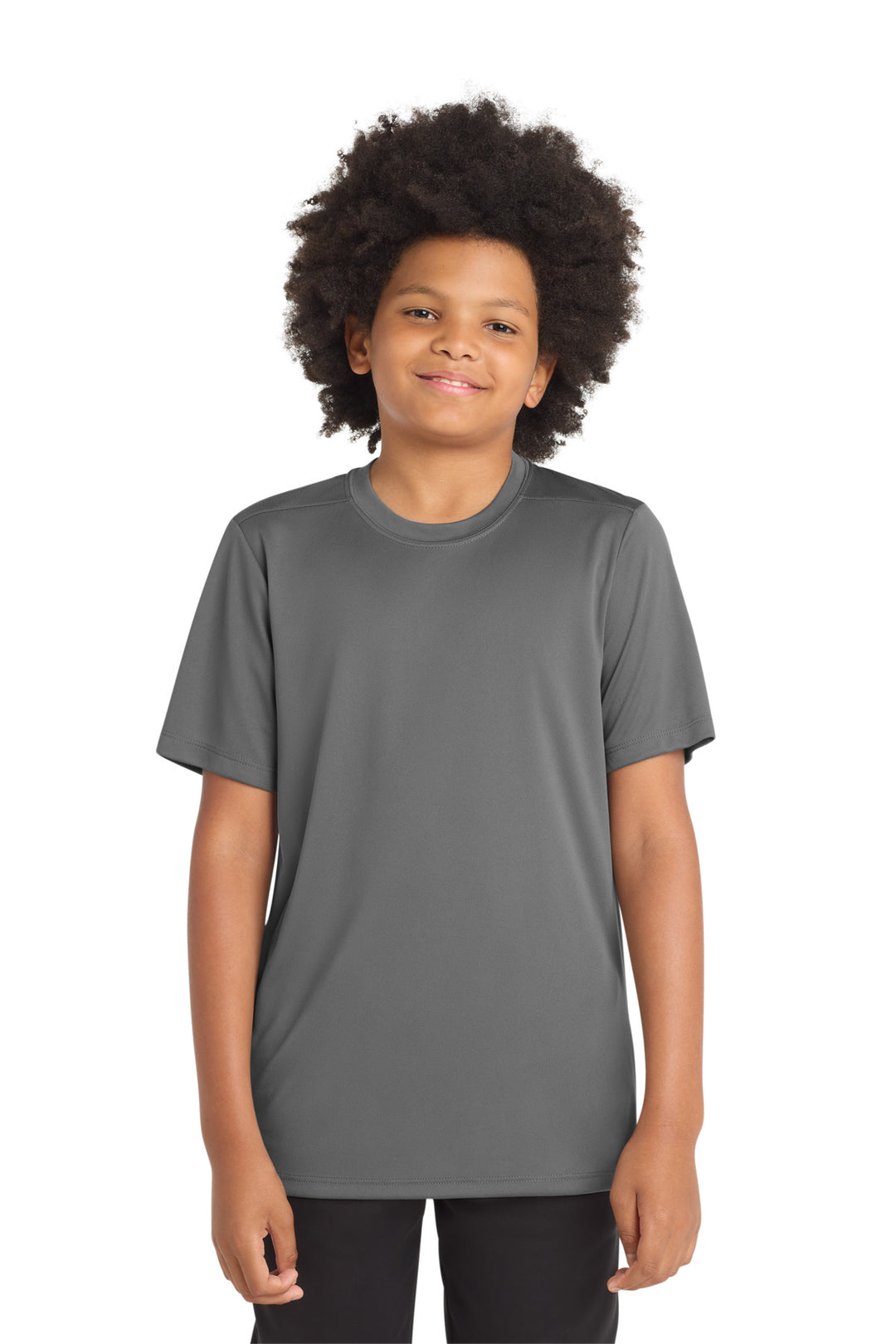 Dark Smoke Gry Sport-Tek Youth Posi-UV Pro Tee. YST420