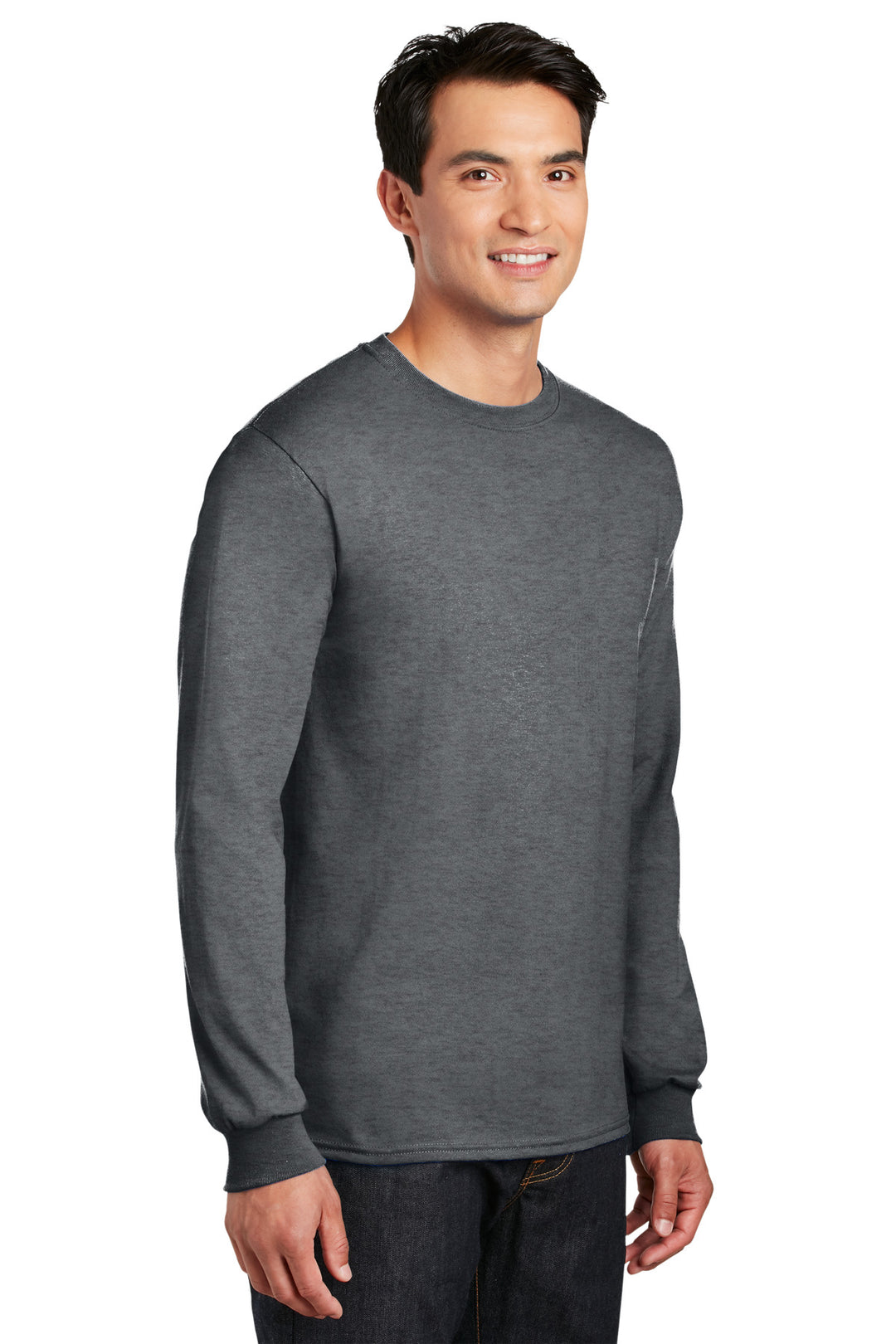 DarkHthr Gildan - DryBlend 50 Cotton/50 Poly Long Sleeve T-Shirt. 8400