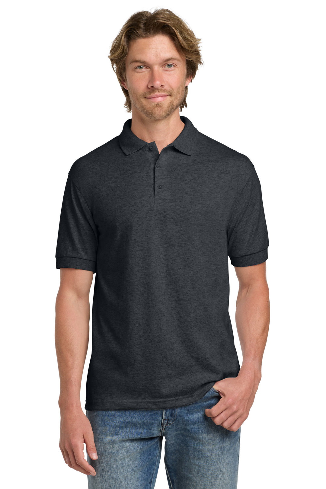 DarkHthr Gildan - DryBlend 6-Ounce Jersey Knit Sport Shirt. 8800