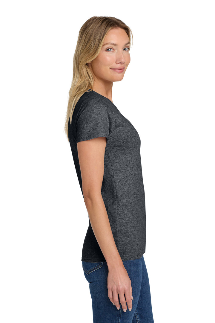 DarkHthr Gildan Women's Heavy Cotton 100% Cotton T-Shirt. 5000L