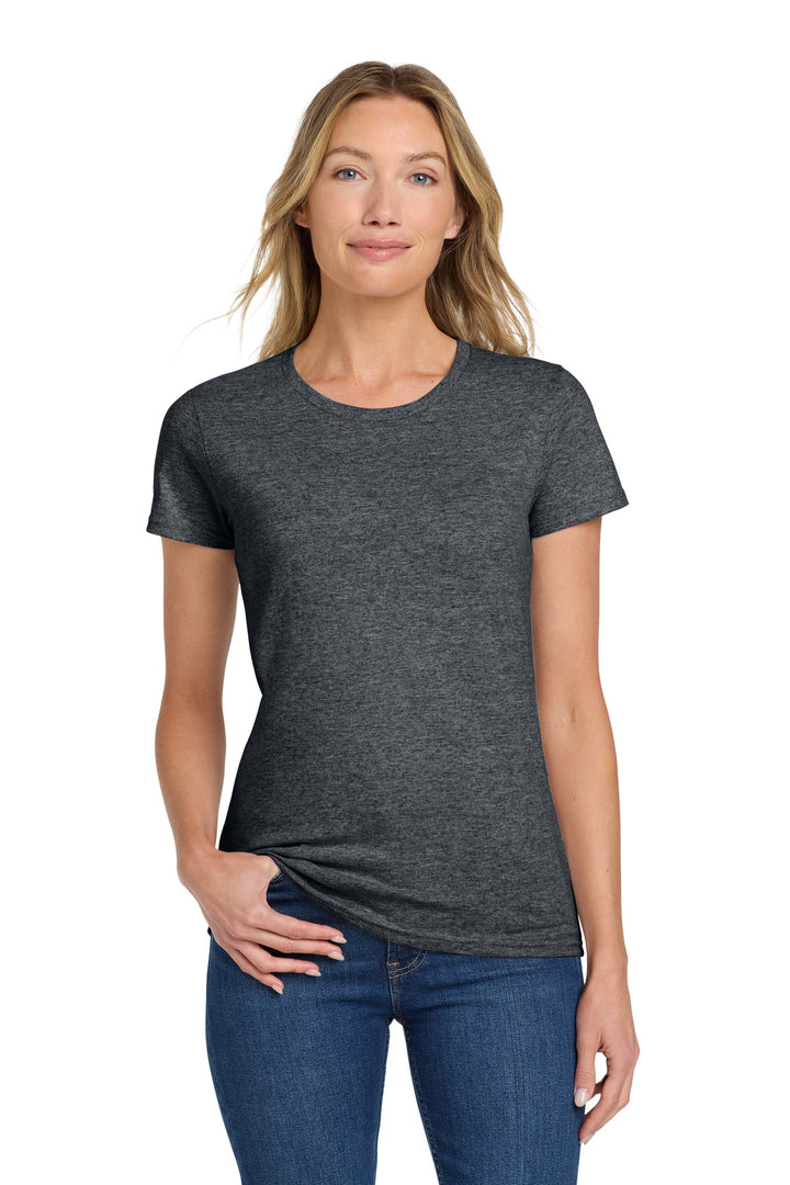 DarkHthr Gildan Women's Heavy Cotton 100% Cotton T-Shirt. 5000L