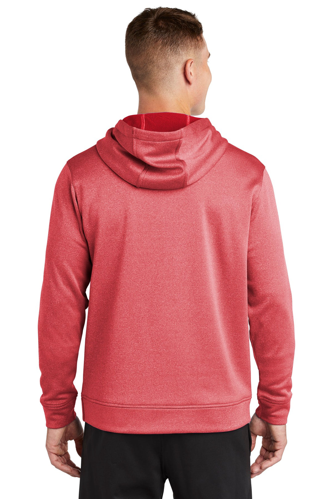 Deep Red Hthr Sport-Tek PosiCharge Sport-Wick Heather Fleece Hooded Pullover. ST264