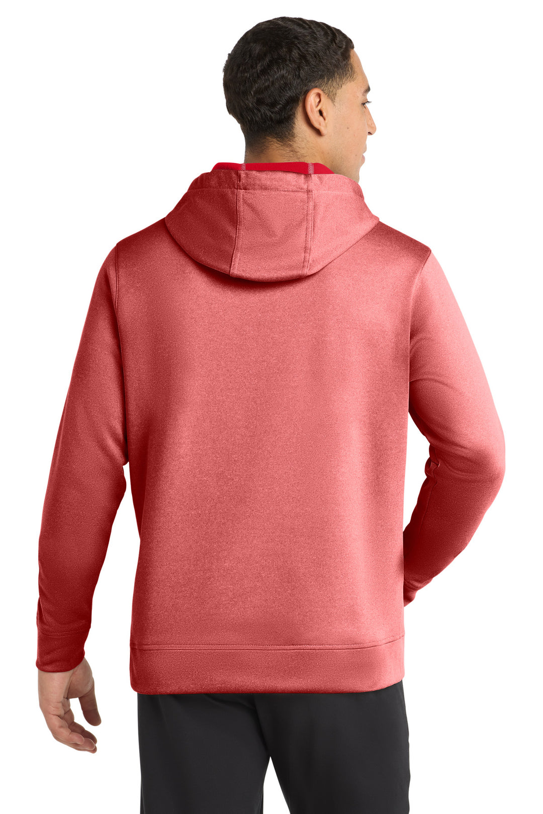 Deep Red Hthr Sport-Tek PosiCharge Sport-Wick Heather Fleece Hooded Pullover. ST264