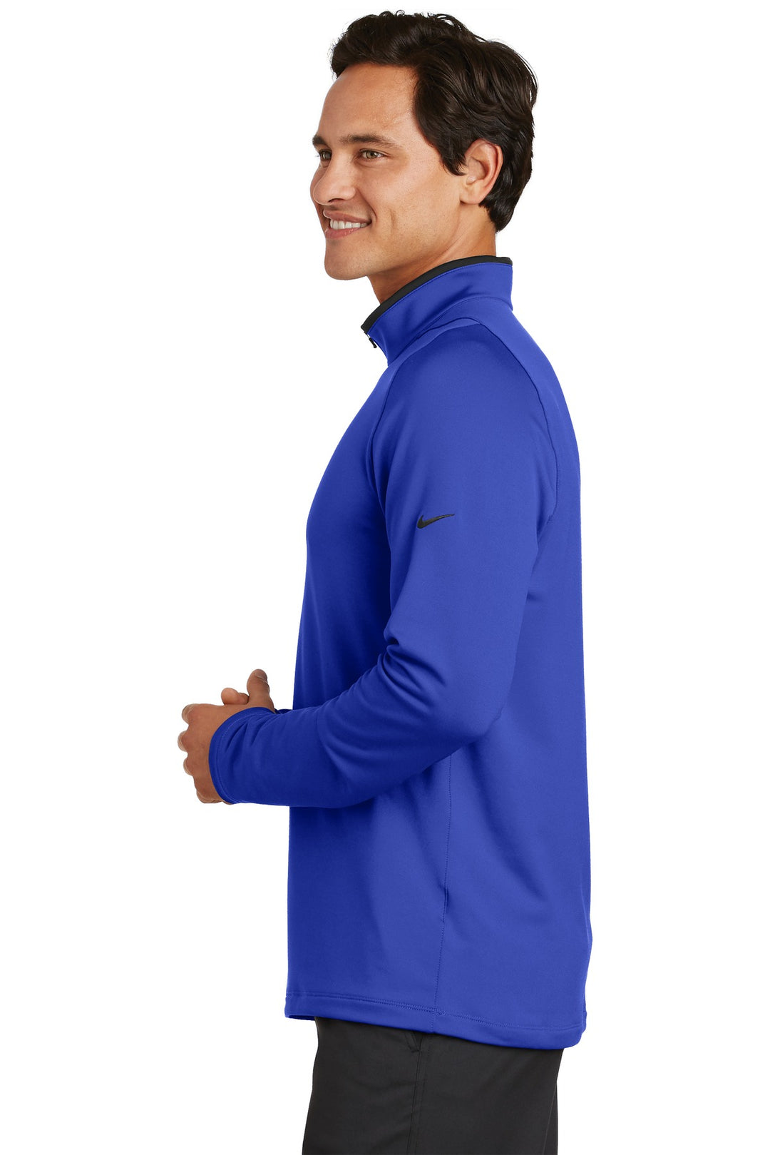 Deep Royal/Blk Nike Dri-FIT Stretch 1/2-Zip Cover-Up. 779795