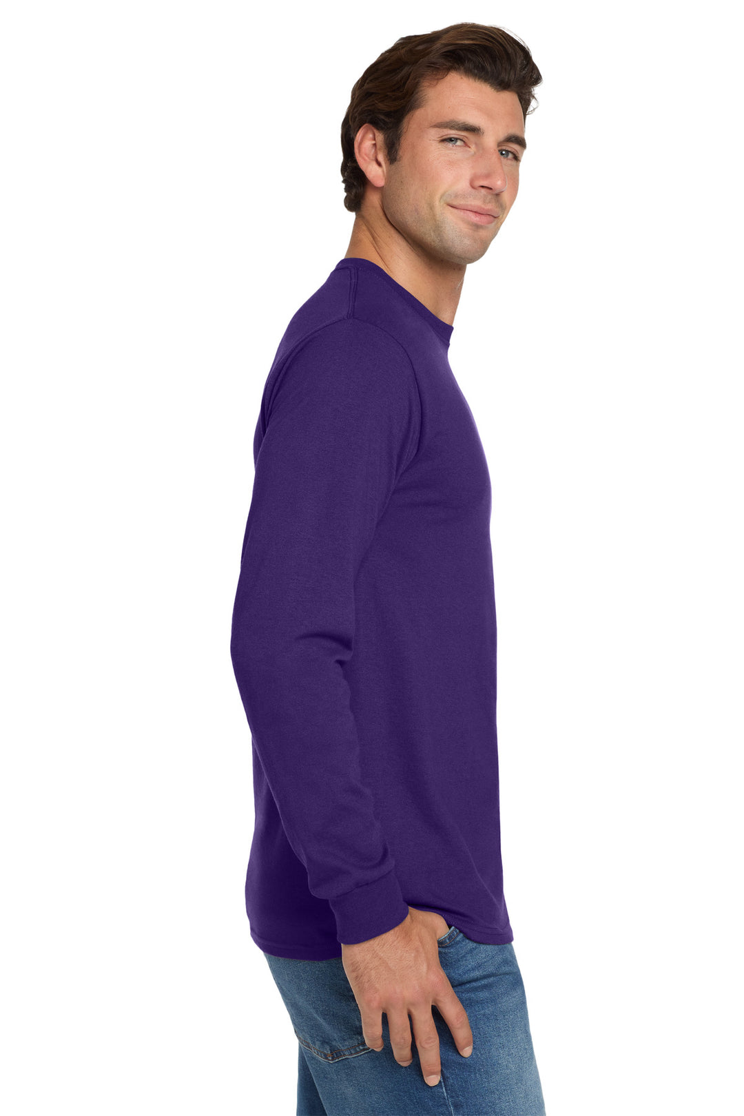 DeepPurple Jerzees - Dri-Power 50/50 Cotton/Poly Long Sleeve T-Shirt. 29LS