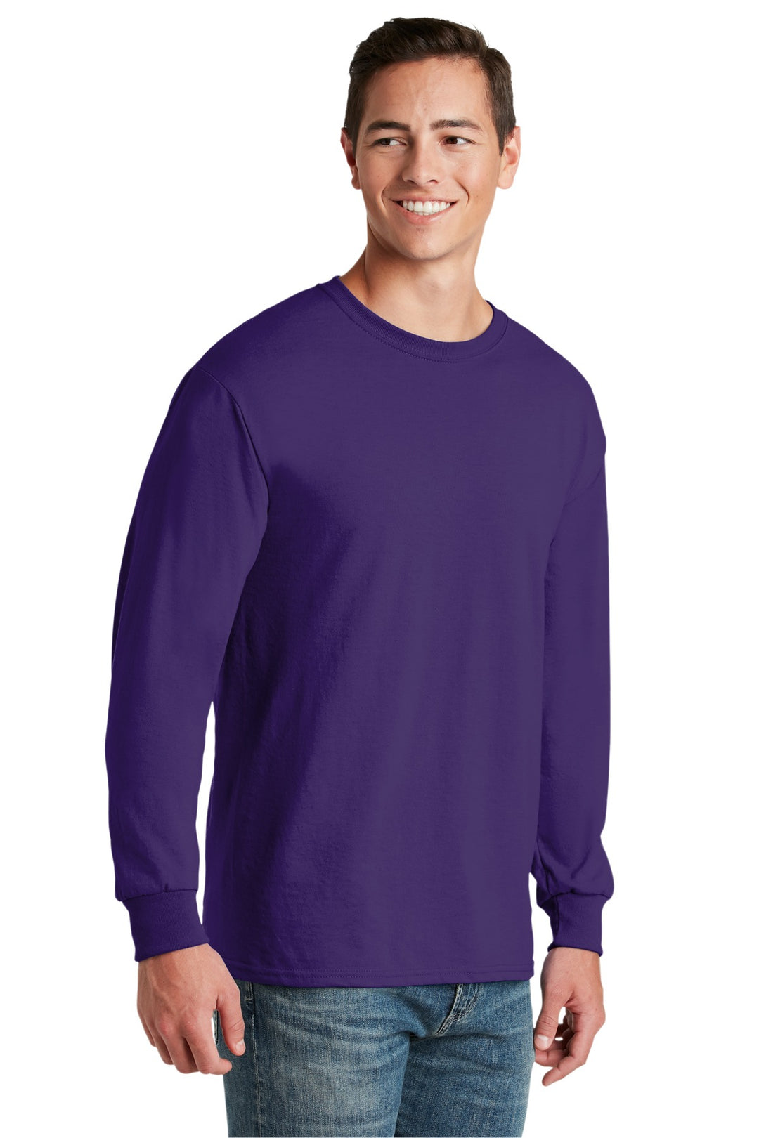 DeepPurple Jerzees - Dri-Power 50/50 Cotton/Poly Long Sleeve T-Shirt. 29LS
