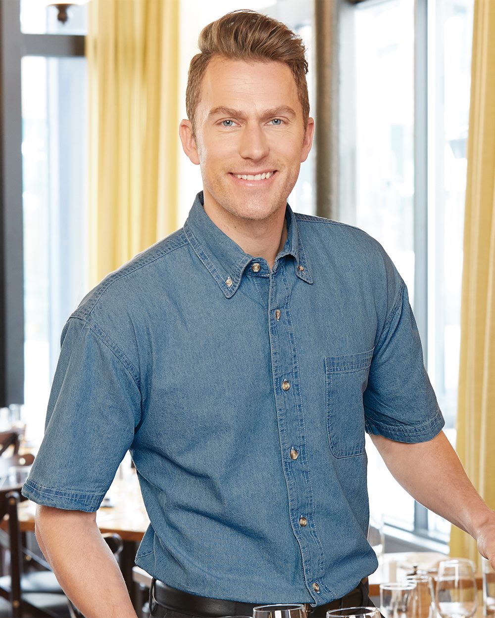 Denim Short Sleeve Shirt - 0211  grouped