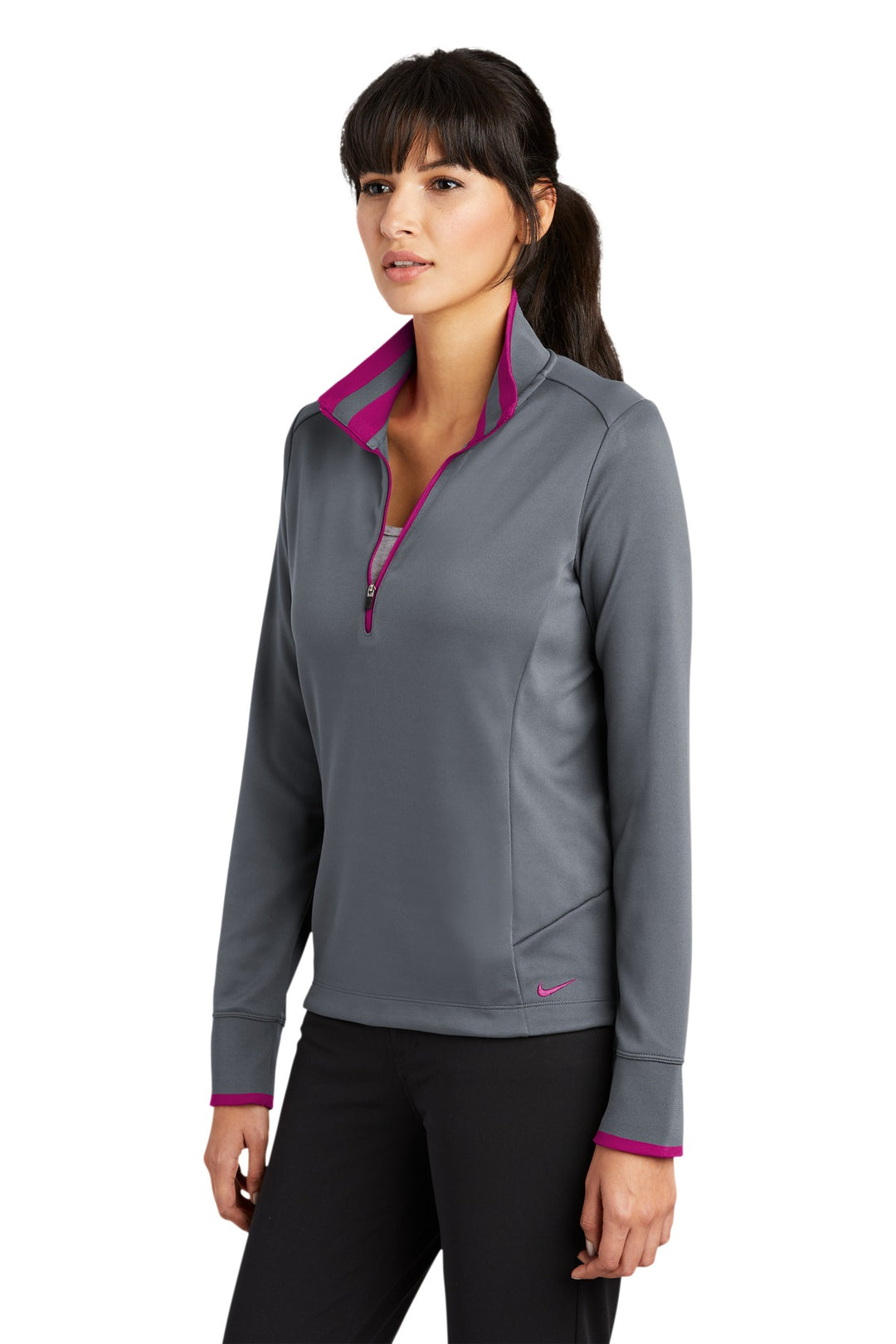 Dk Gry/Spt Fus Nike Women's Dri-FIT 1/2-Zip Cover-Up. 578674