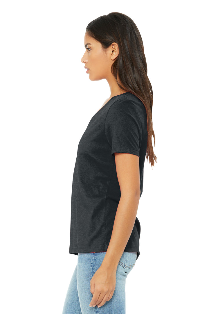 DkGyHthr BELLA+CANVAS Women's Relaxed Heather CVC V-Neck Tee BC6405CVC