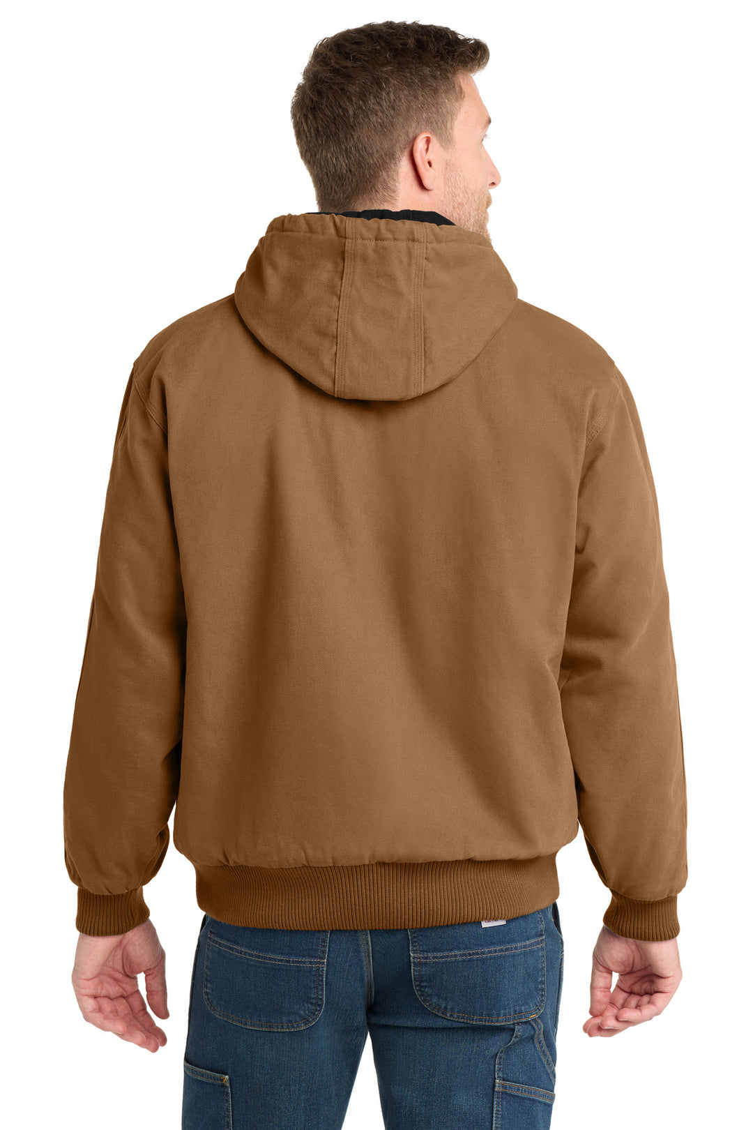 Duck Brown CornerStone Washed Duck Cloth Insulated Hooded Work Jacket. CSJ41