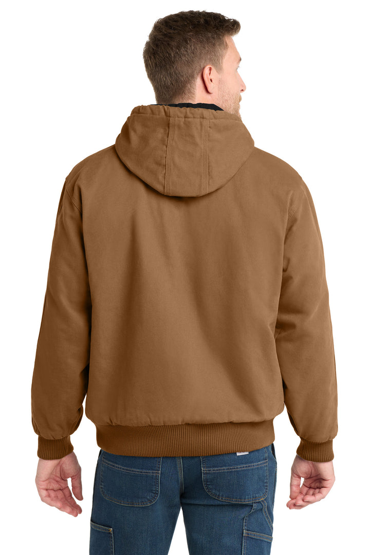 Duck Brown CornerStone Washed Duck Cloth Insulated Hooded Work Jacket. CSJ41