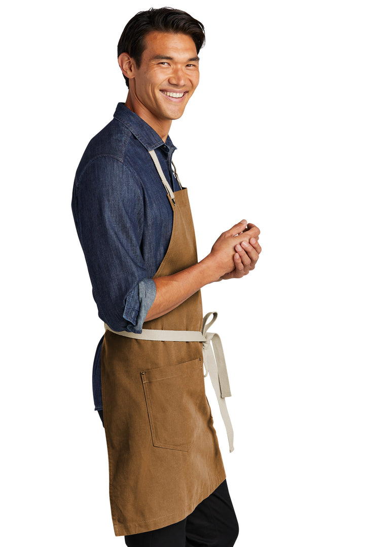 DuckBr/Stn Port Authority Canvas Full-Length Two-Pocket Apron A815