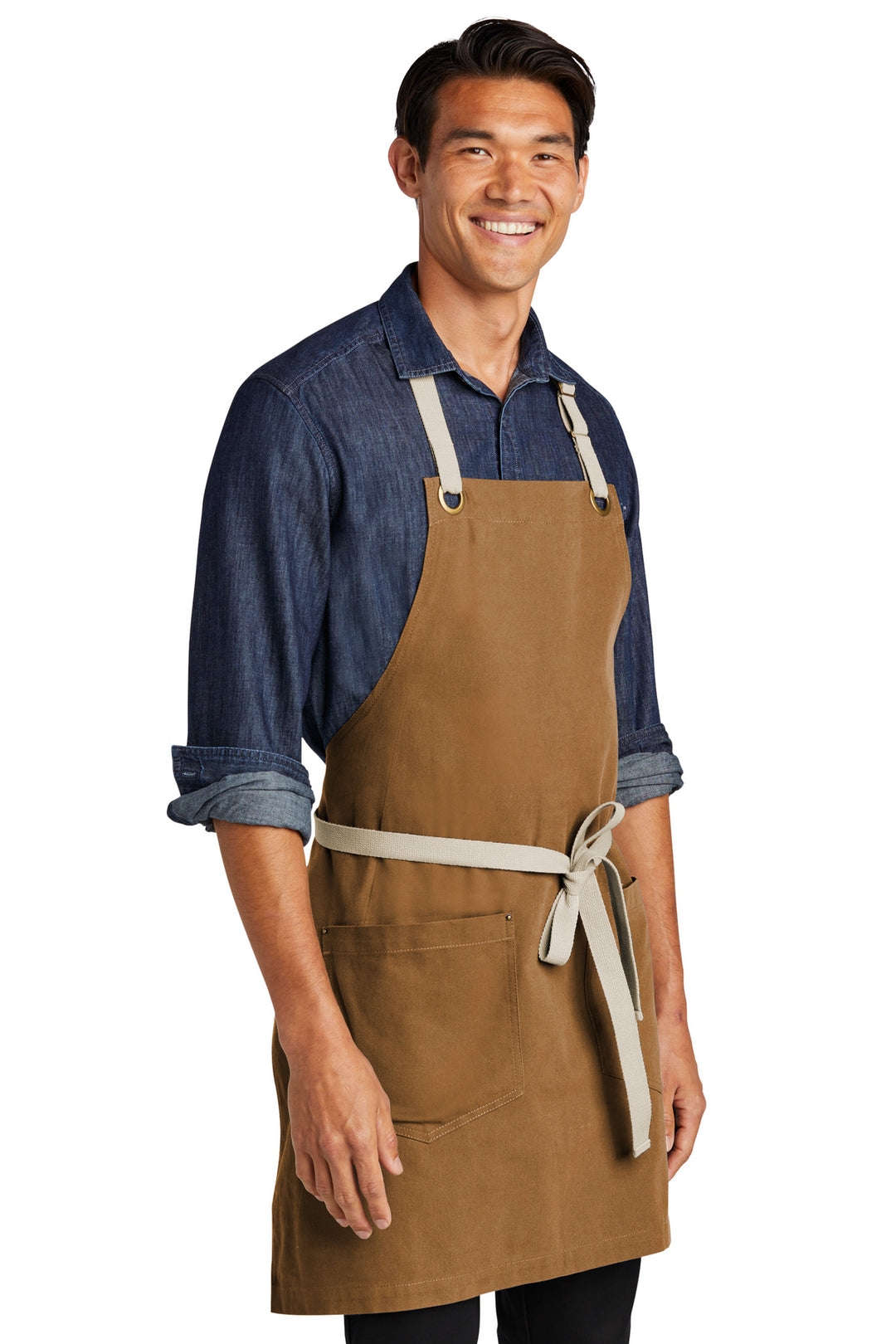 DuckBr/Stn Port Authority Canvas Full-Length Two-Pocket Apron A815