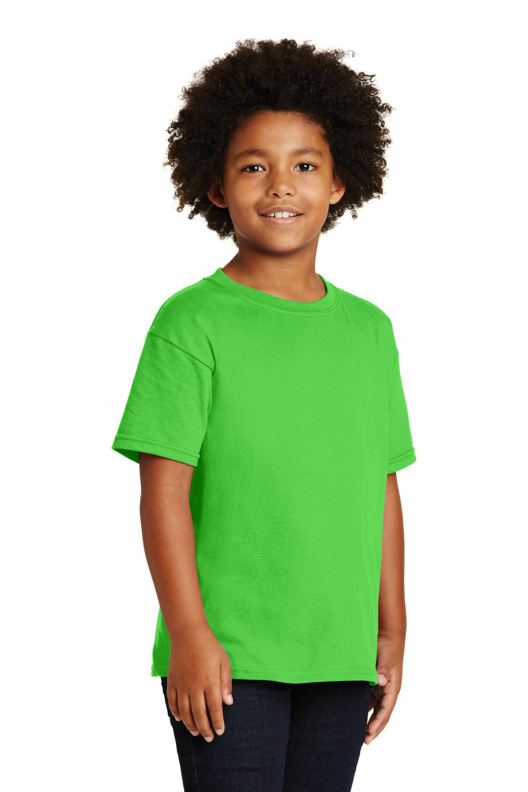 Electric Green Gildan - Youth Heavy Cotton 100% Cotton T-Shirt. 5000B