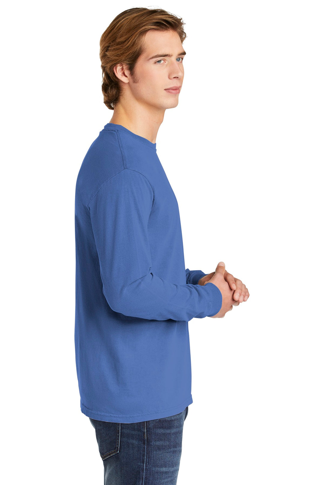 Flo Blue COMFORT COLORS Heavyweight Ring Spun Long Sleeve Tee. 6014