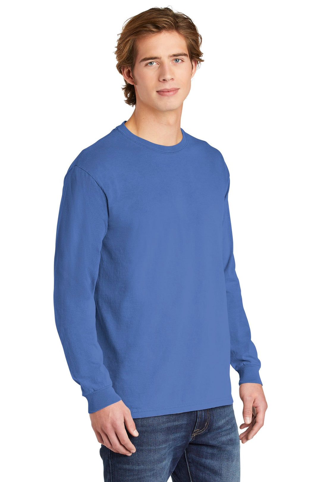 Flo Blue COMFORT COLORS Heavyweight Ring Spun Long Sleeve Tee. 6014