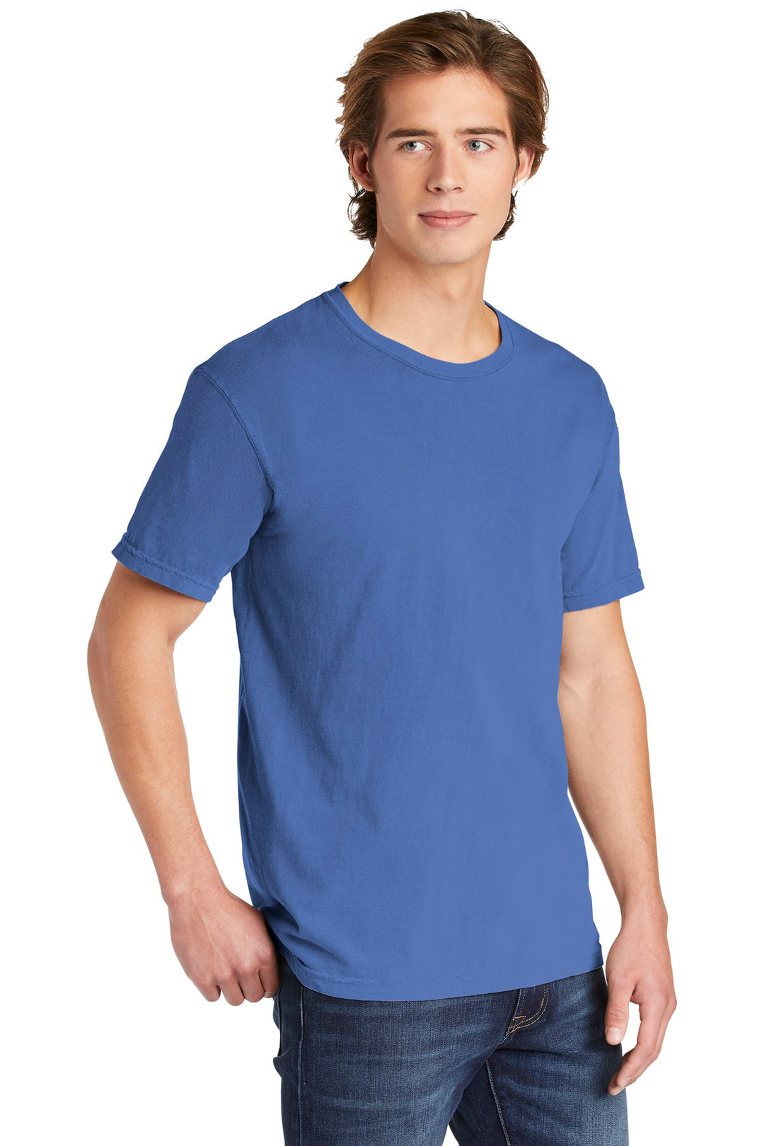 Flo Blue COMFORT COLORS Heavyweight Ring Spun Tee. 1717