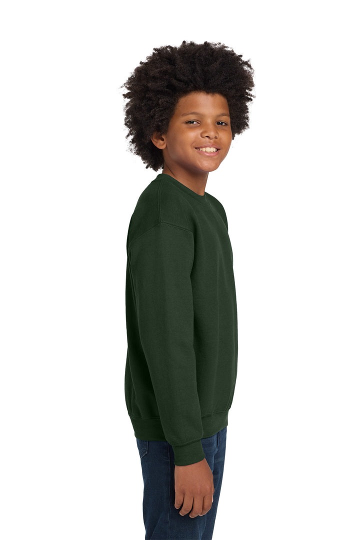 Forest Gildan Youth Heavy Blend Crewneck Sweatshirt. 18000B