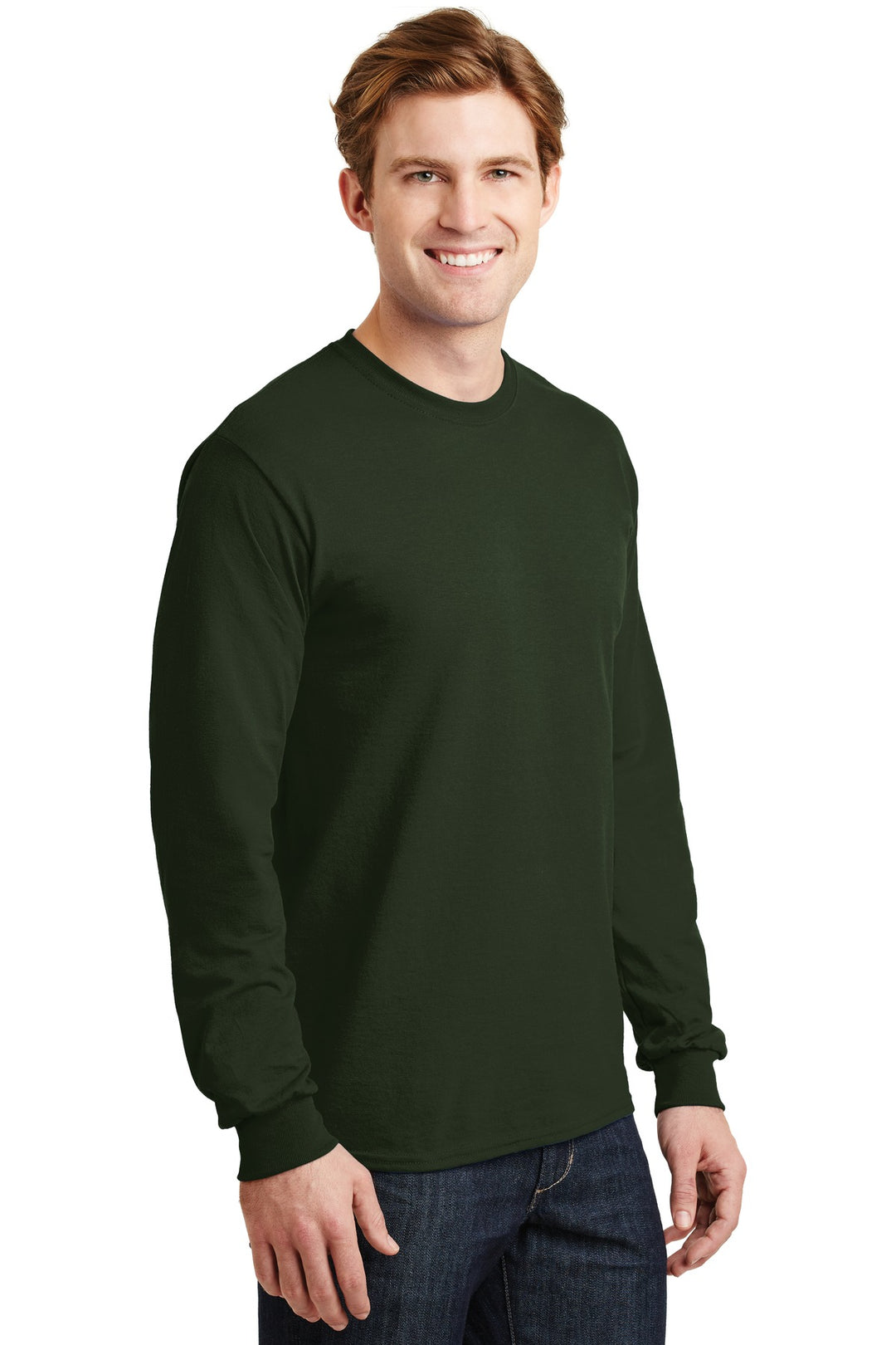 Forest Green Gildan - DryBlend 50 Cotton/50 Poly Long Sleeve T-Shirt. 8400