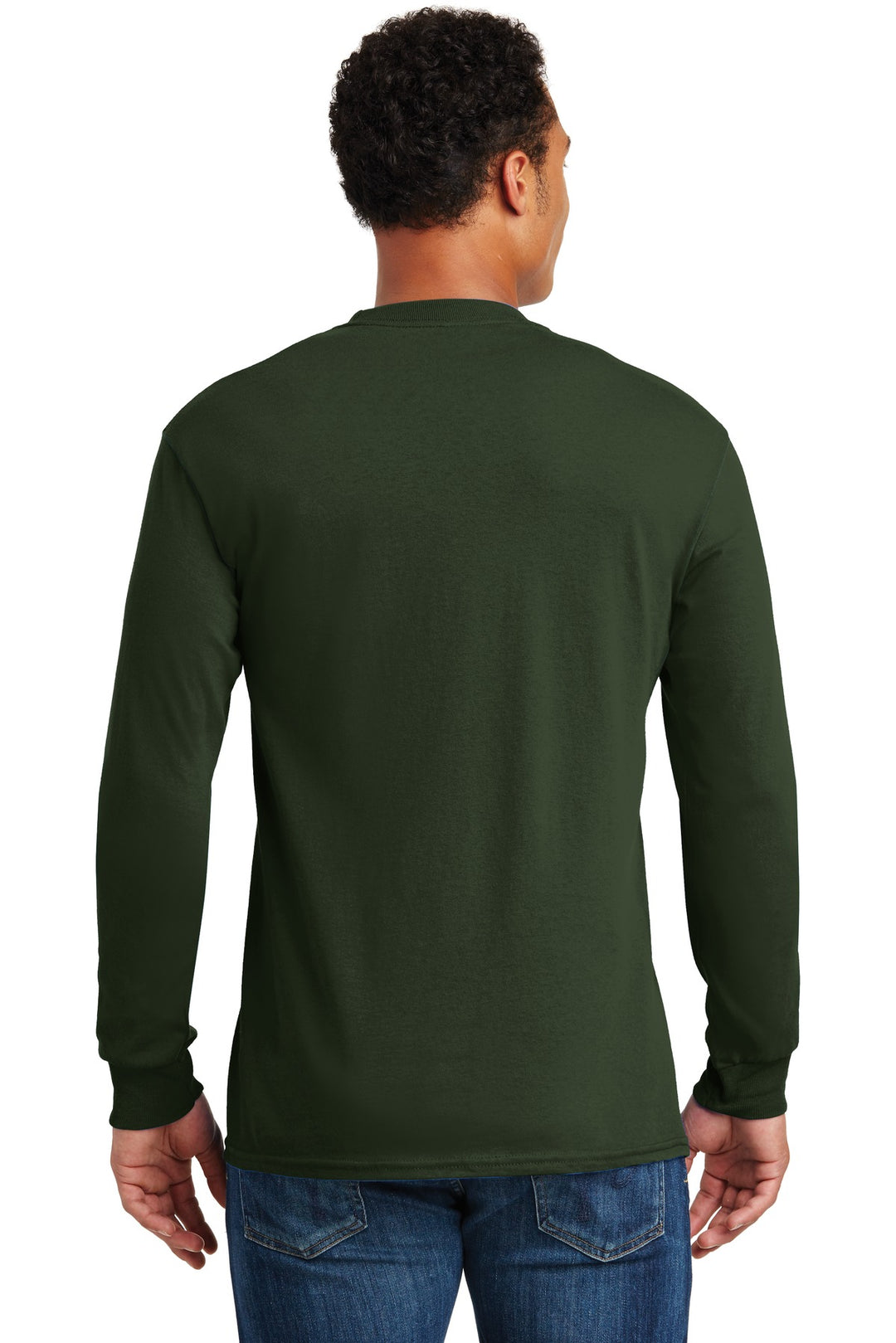 Forest Green Gildan - Heavy Cotton 100% Cotton Long Sleeve T-Shirt. 5400