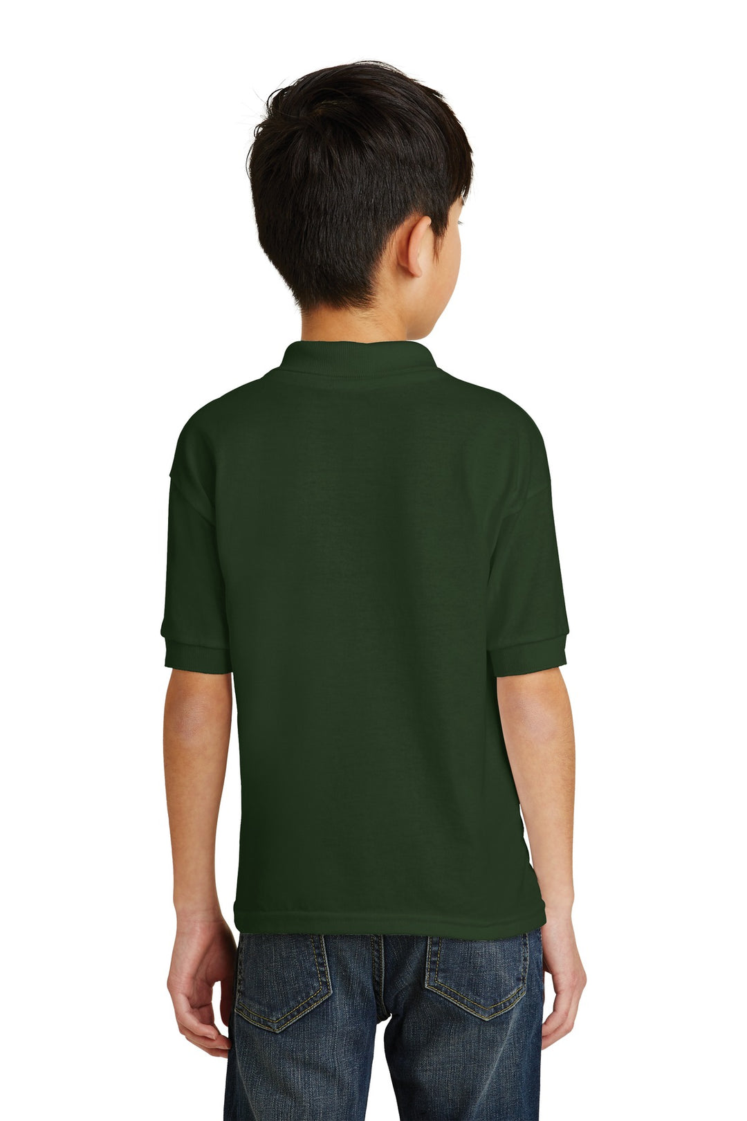 Forest Green Gildan Youth DryBlend 6-Ounce Jersey Knit Sport Shirt. 8800B