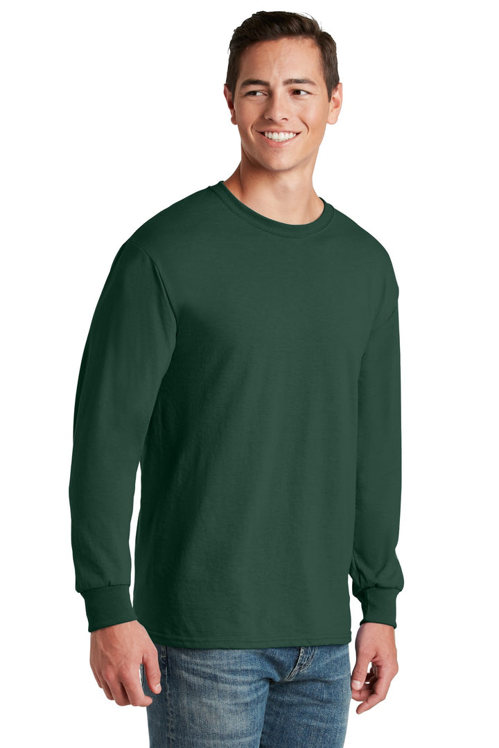 Forest Green Jerzees - Dri-Power 50/50 Cotton/Poly Long Sleeve T-Shirt. 29LS