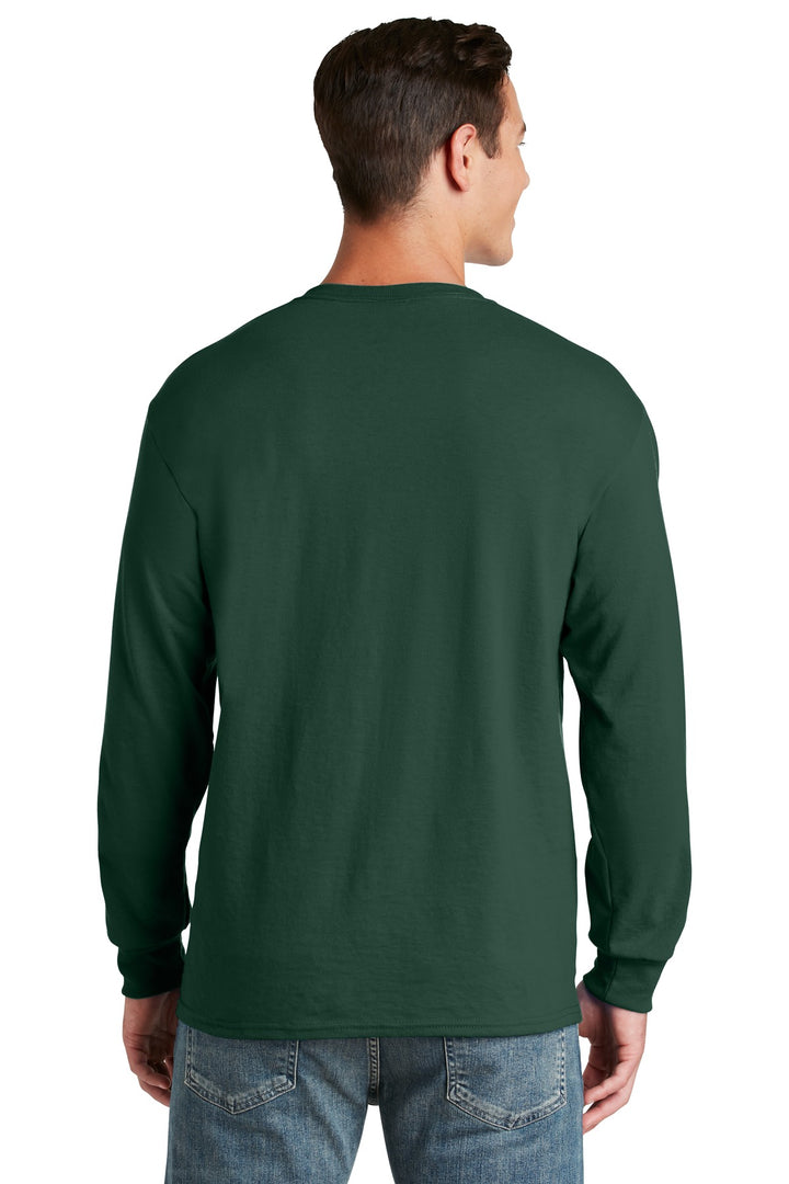 Forest Green Jerzees - Dri-Power 50/50 Cotton/Poly Long Sleeve T-Shirt. 29LS