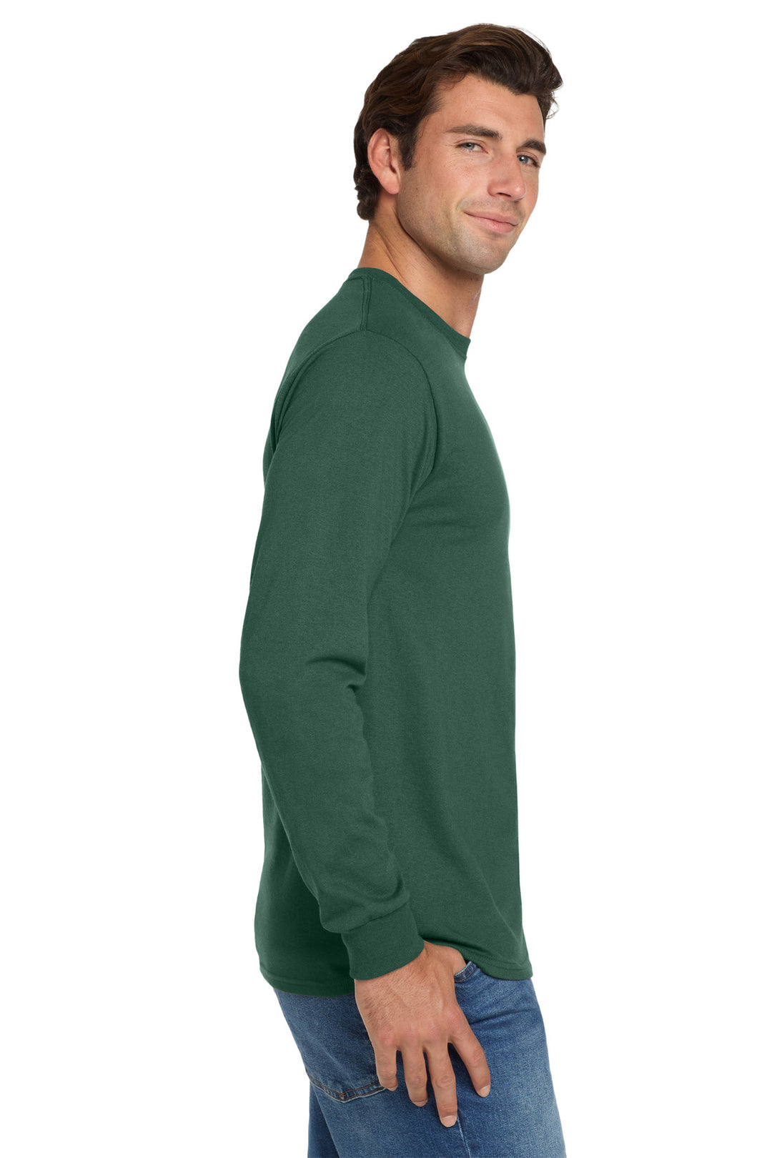 Forest Green Jerzees - Dri-Power 50/50 Cotton/Poly Long Sleeve T-Shirt. 29LS