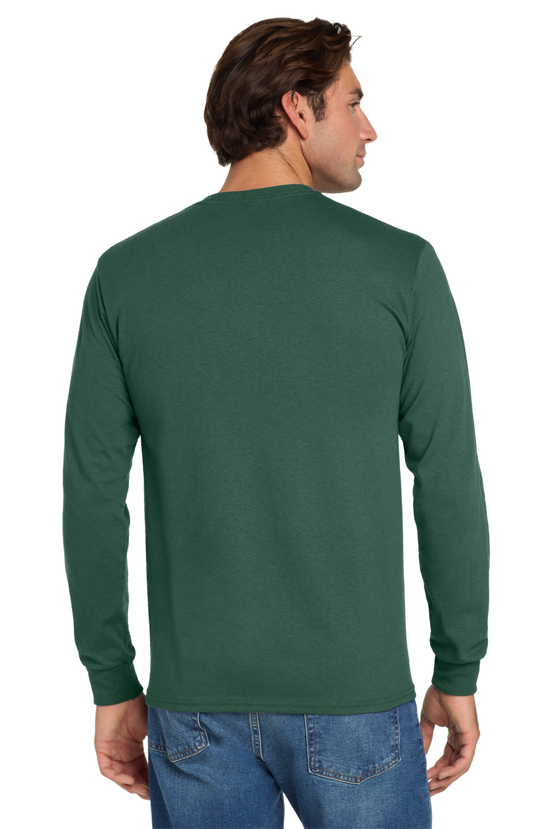 Forest Green Jerzees - Dri-Power 50/50 Cotton/Poly Long Sleeve T-Shirt. 29LS