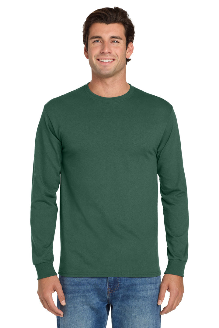 Forest Green Jerzees - Dri-Power 50/50 Cotton/Poly Long Sleeve T-Shirt. 29LS