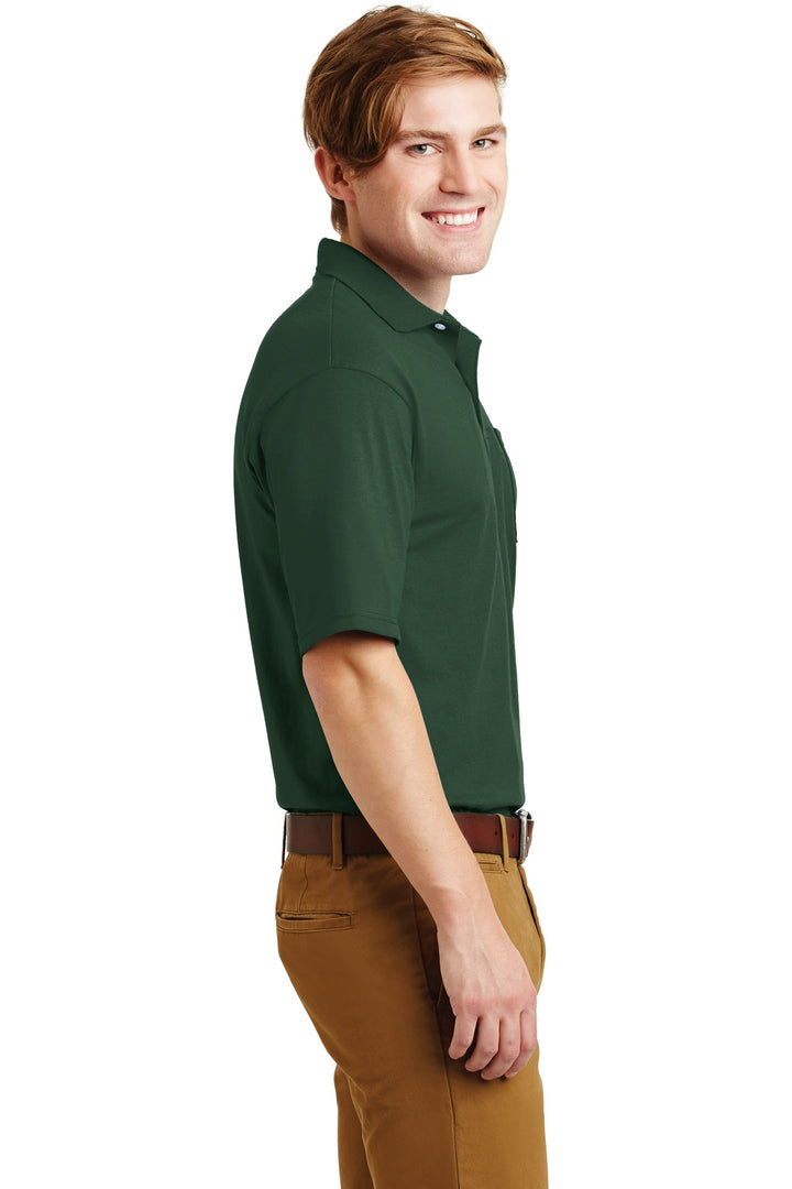 Forest Green Jerzees Dri-Power Pocket Sport Shirt. 436MP