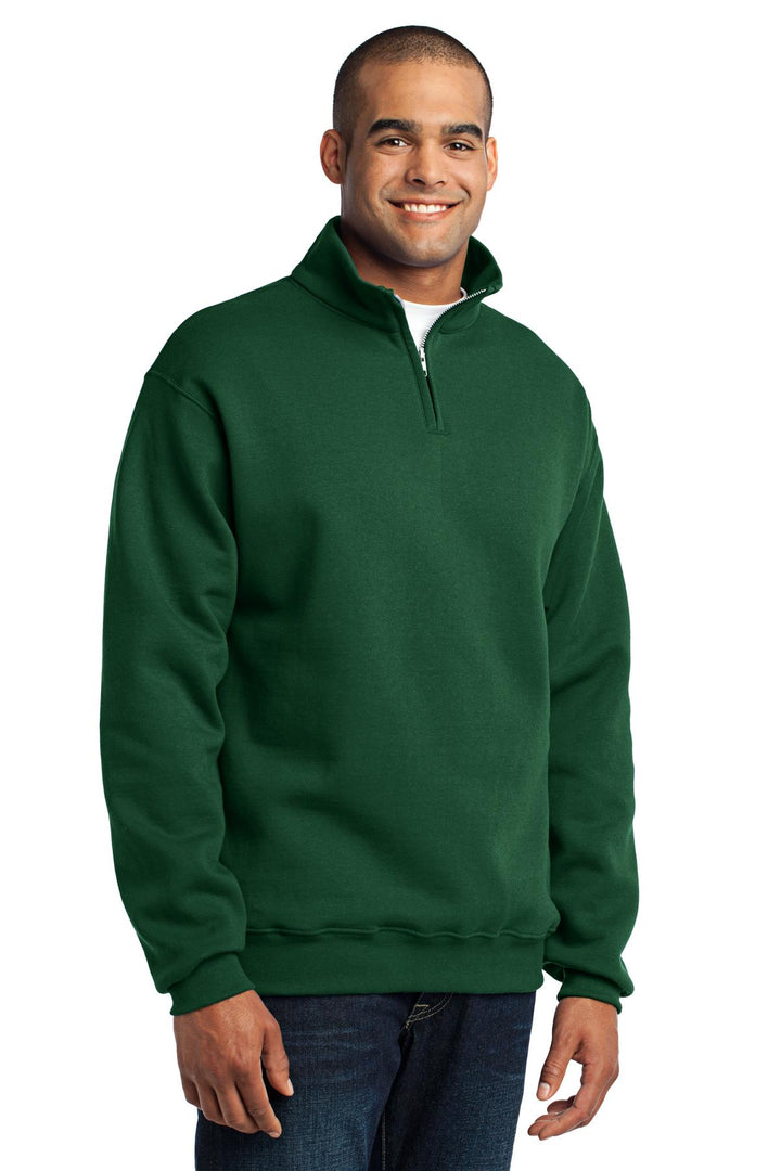Forest Green Jerzees - NuBlend 1/4-Zip Cadet Collar Sweatshirt. 995M