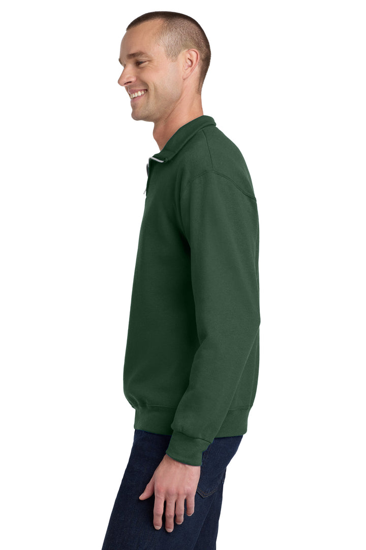 Forest Green Jerzees - NuBlend 1/4-Zip Cadet Collar Sweatshirt. 995M