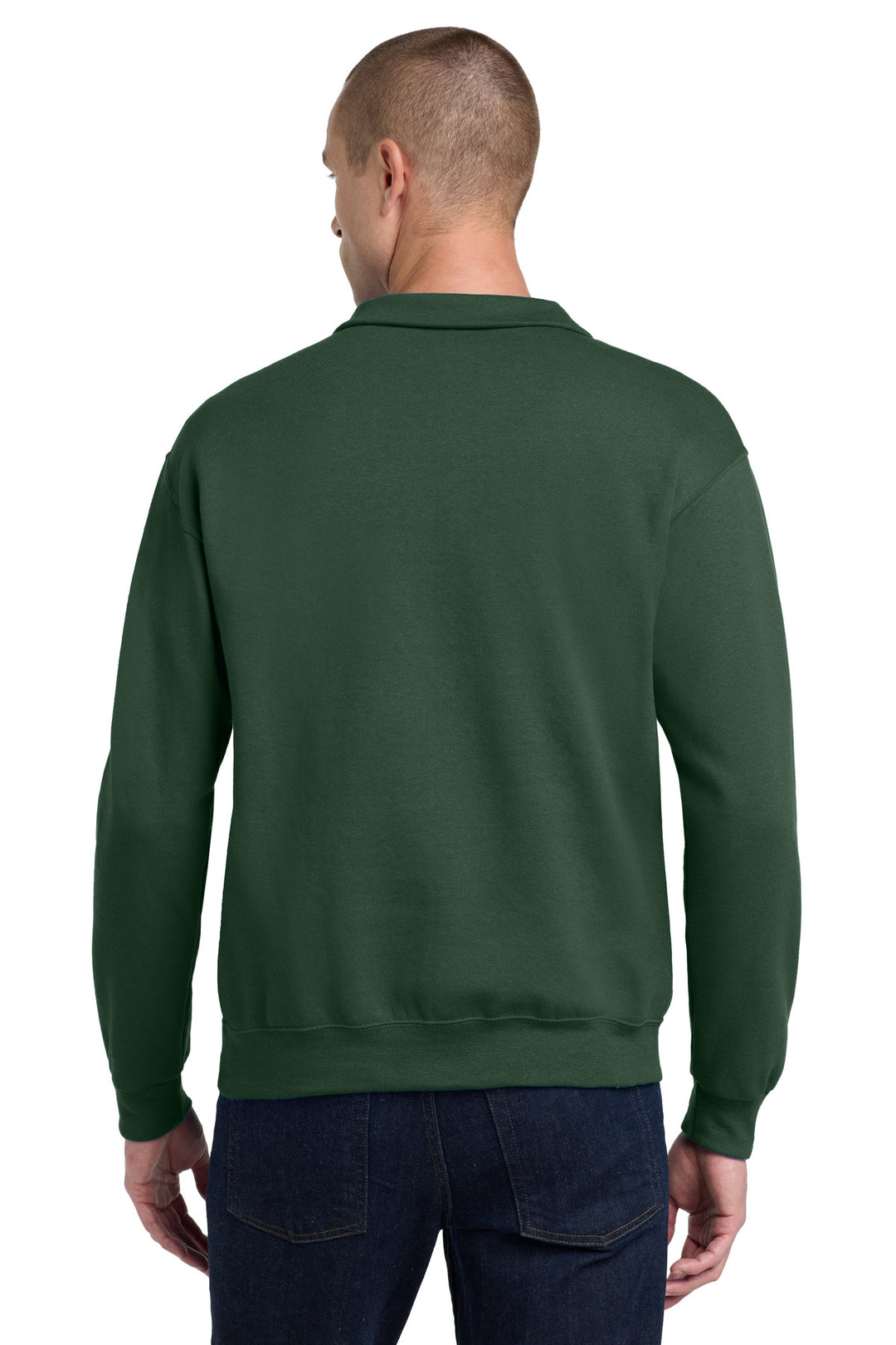Forest Green Jerzees - NuBlend 1/4-Zip Cadet Collar Sweatshirt. 995M