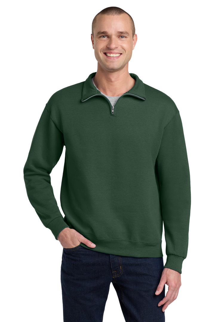 Forest Green Jerzees - NuBlend 1/4-Zip Cadet Collar Sweatshirt. 995M