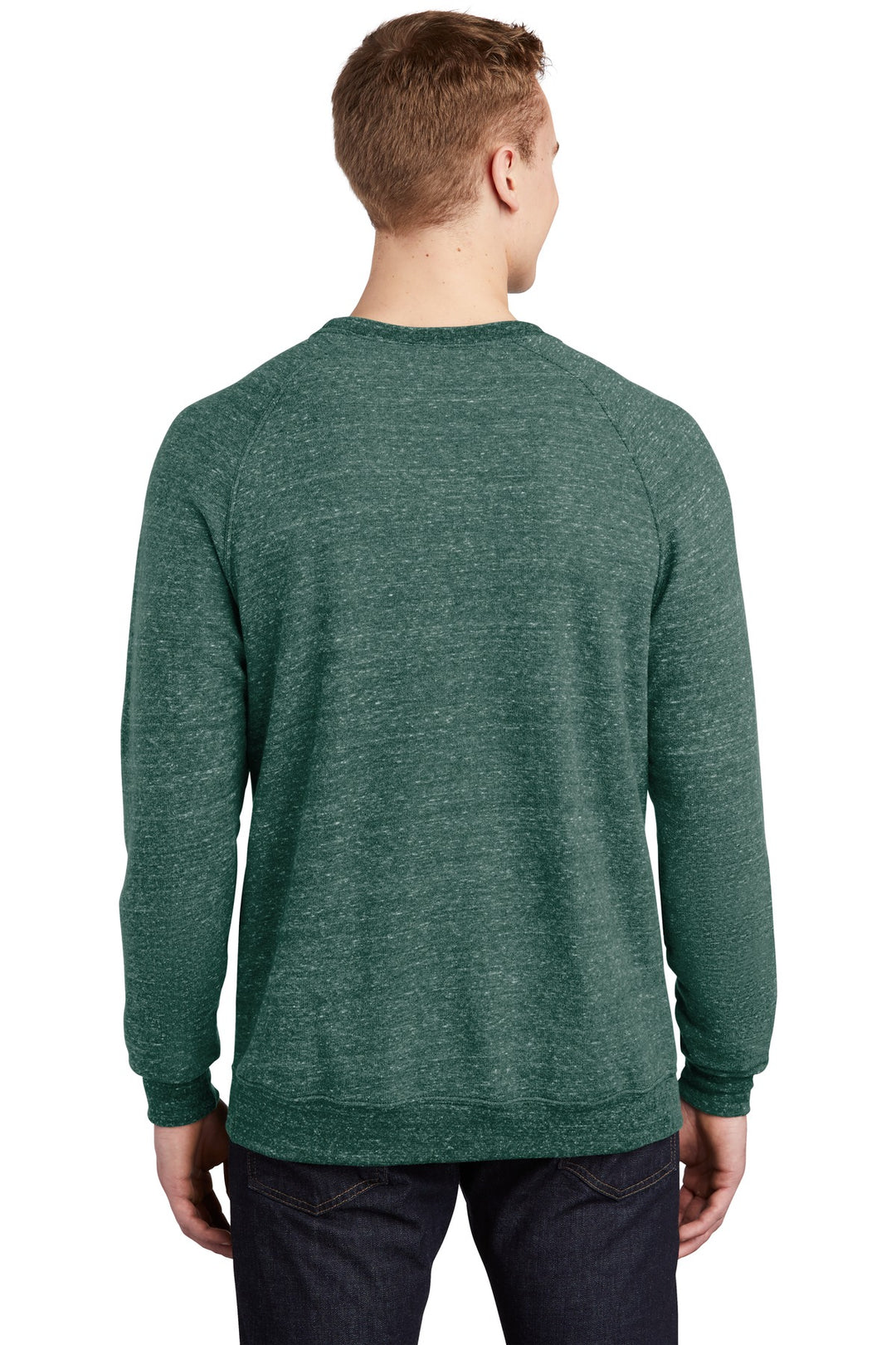 Forest Green Jerzees Snow Heather French Terry Raglan Crew 91M