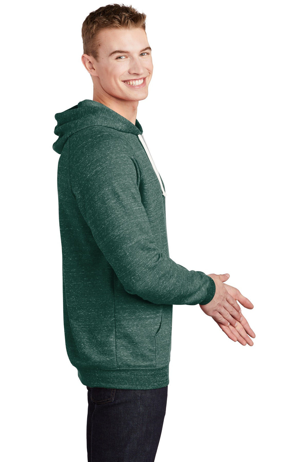 Forest Green Jerzees Snow Heather French Terry Raglan Hoodie 90M