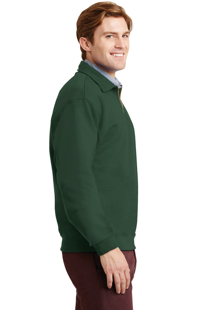 Forest Green Jerzees Super Sweats NuBlend - 1/4-Zip Sweatshirt with Cadet Collar. 4528M