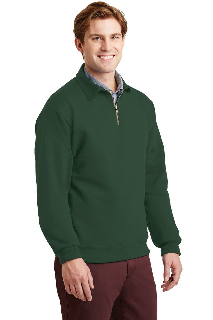 Forest Green Jerzees Super Sweats NuBlend - 1/4-Zip Sweatshirt with Cadet Collar. 4528M